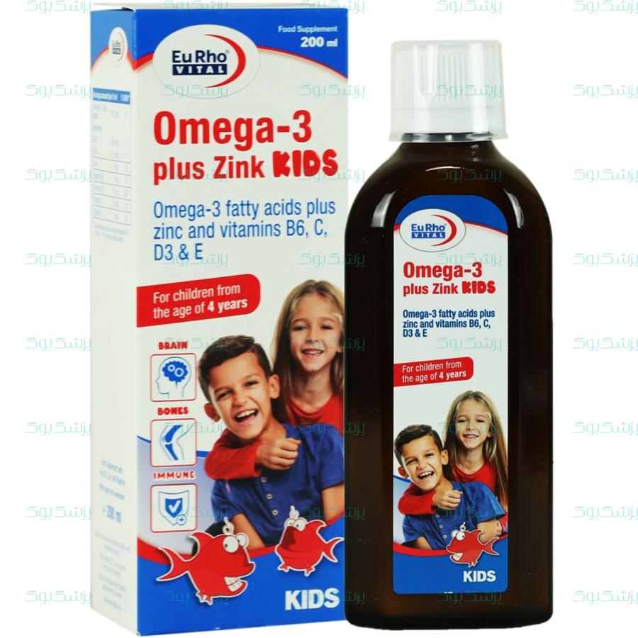 شربت امگا3 پلاس زینک کیدز یوروویتال 200 میلی لیتر