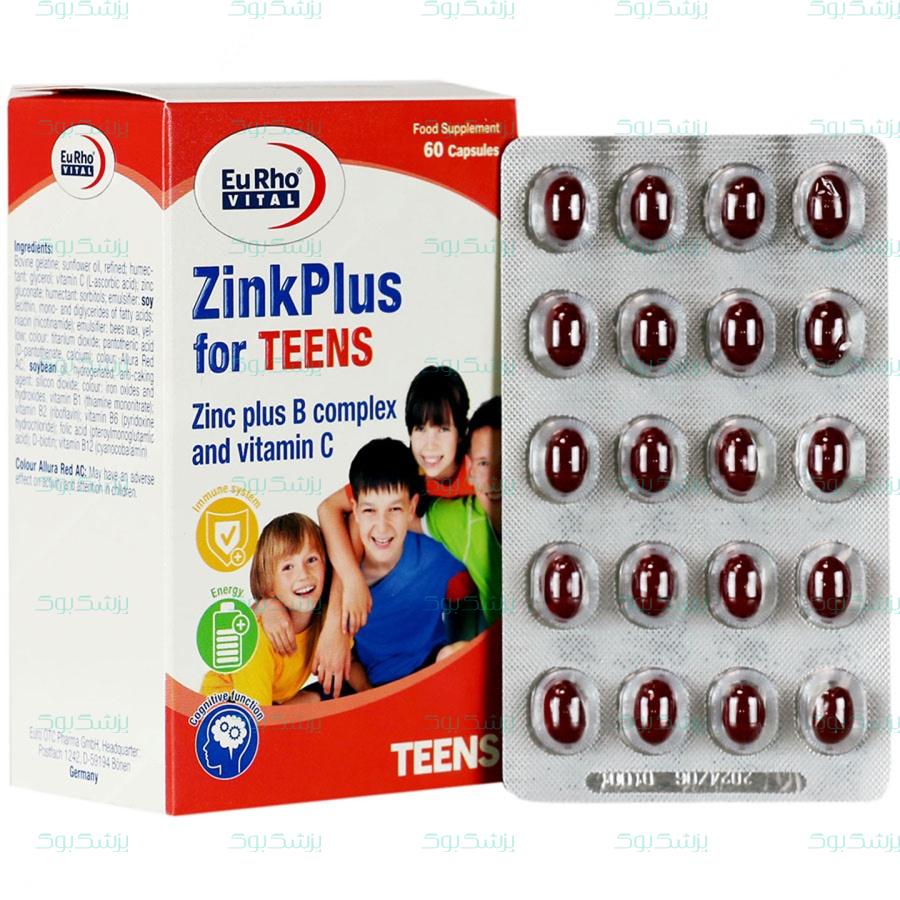 سافت ژل زینک پلاس فور تینز یوروویتال 60 عدد